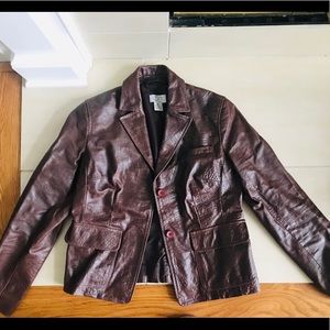 Anne Taylor Loft Petites Leather Jacket